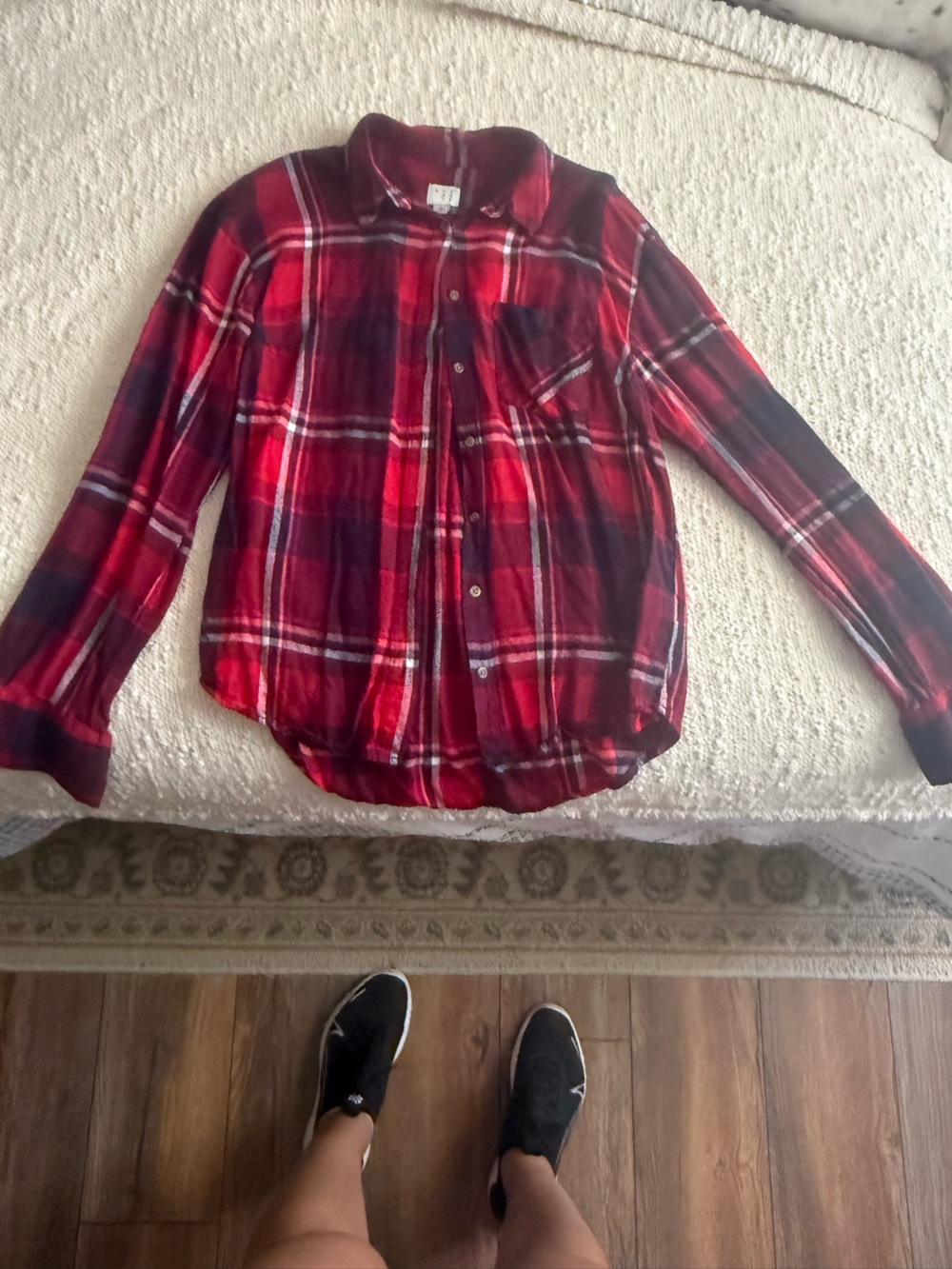Target Red and Black Plaid Button-Down Shirt